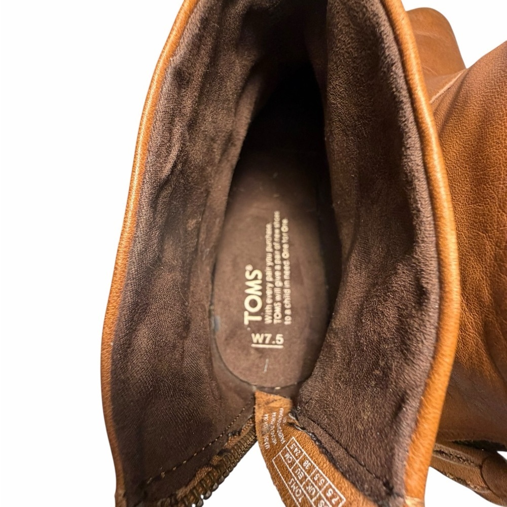 TOMS Carpe Diem Tan Brown Leather Women's Ankle Boots Sz 7.5 - Picture 13 of 13